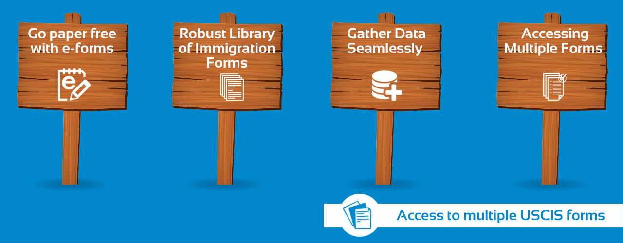 Access to multiple USCIS forms immigration case management law software